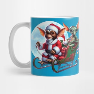 Christmas Gremlin and Alien Mug